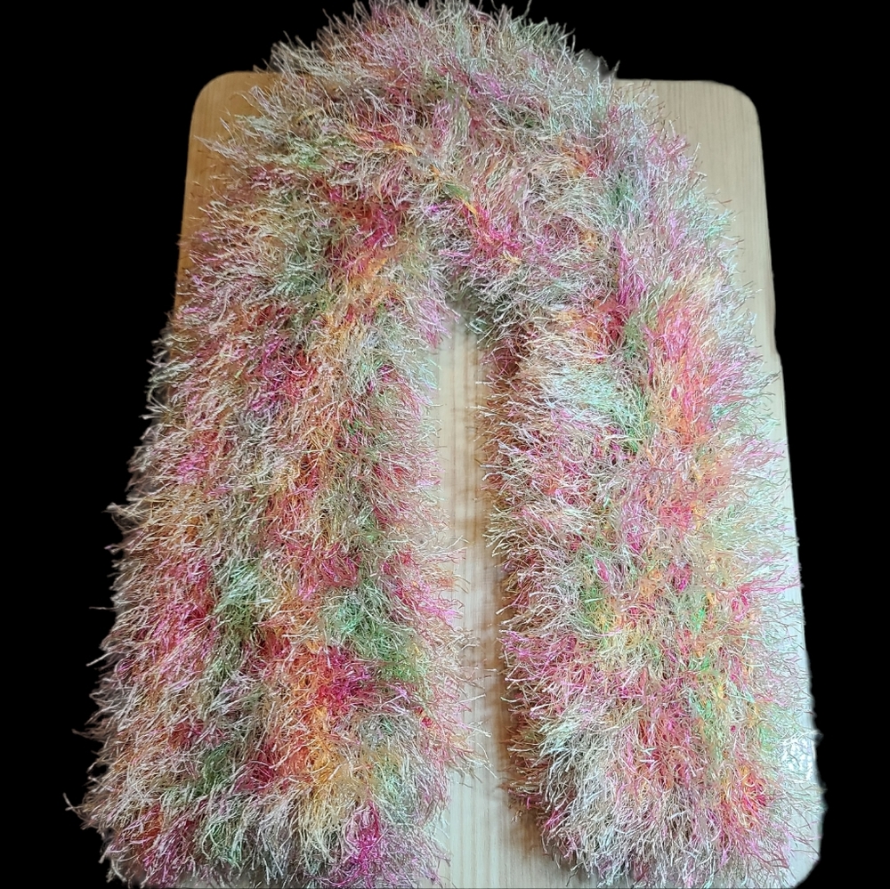 Multicolor Soft Furry Scarf - Picture 4 of 5